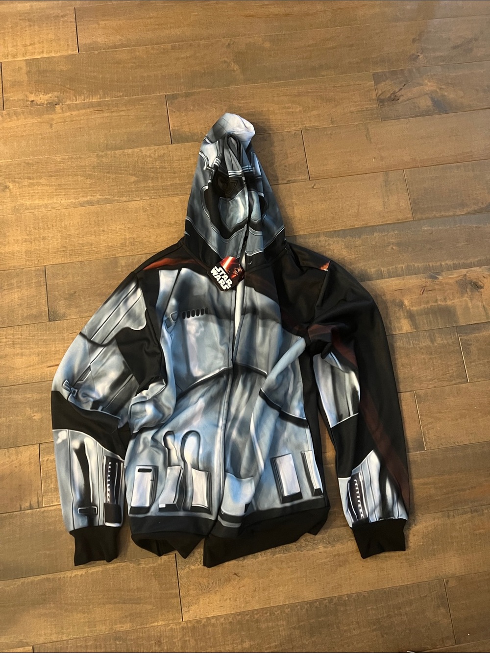 Star Wars Stormtrooper Print Hooded Jacket - Black & Silver